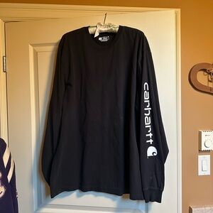 Carhartt Men's Black Long Sleeve Tee with Logo.  Size LT